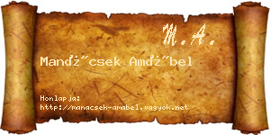 Manácsek Amábel névjegykártya